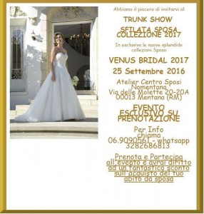 TRUNK SHOW VENUS BRIDAL 2017